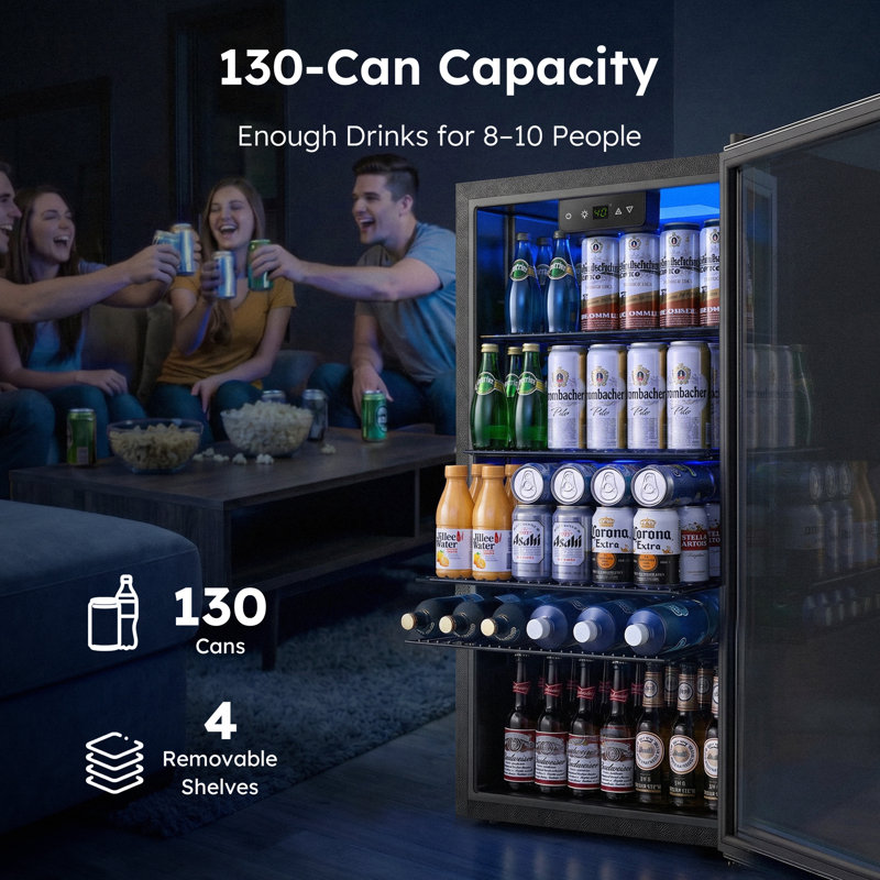 Simzlife 17.3'' W 130 Cans (12oz.) 3.2 Cubic Feet Freestanding